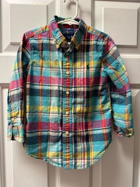 Ralph Lauren Boys' Multicolor Plaid Button-Down Shirt - Blue/Teal